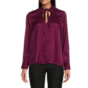 NWT ECRU tie neck shirt in Fushia Size L